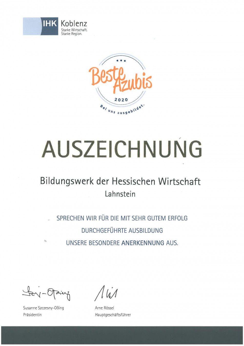 Auszeichnung 