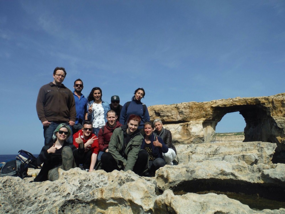 Die Gruppe vor dem Azure Window (Gozo)