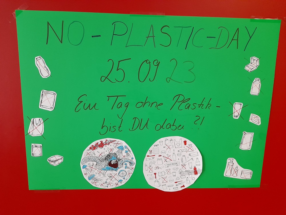 Aushang zum No Plastic Day